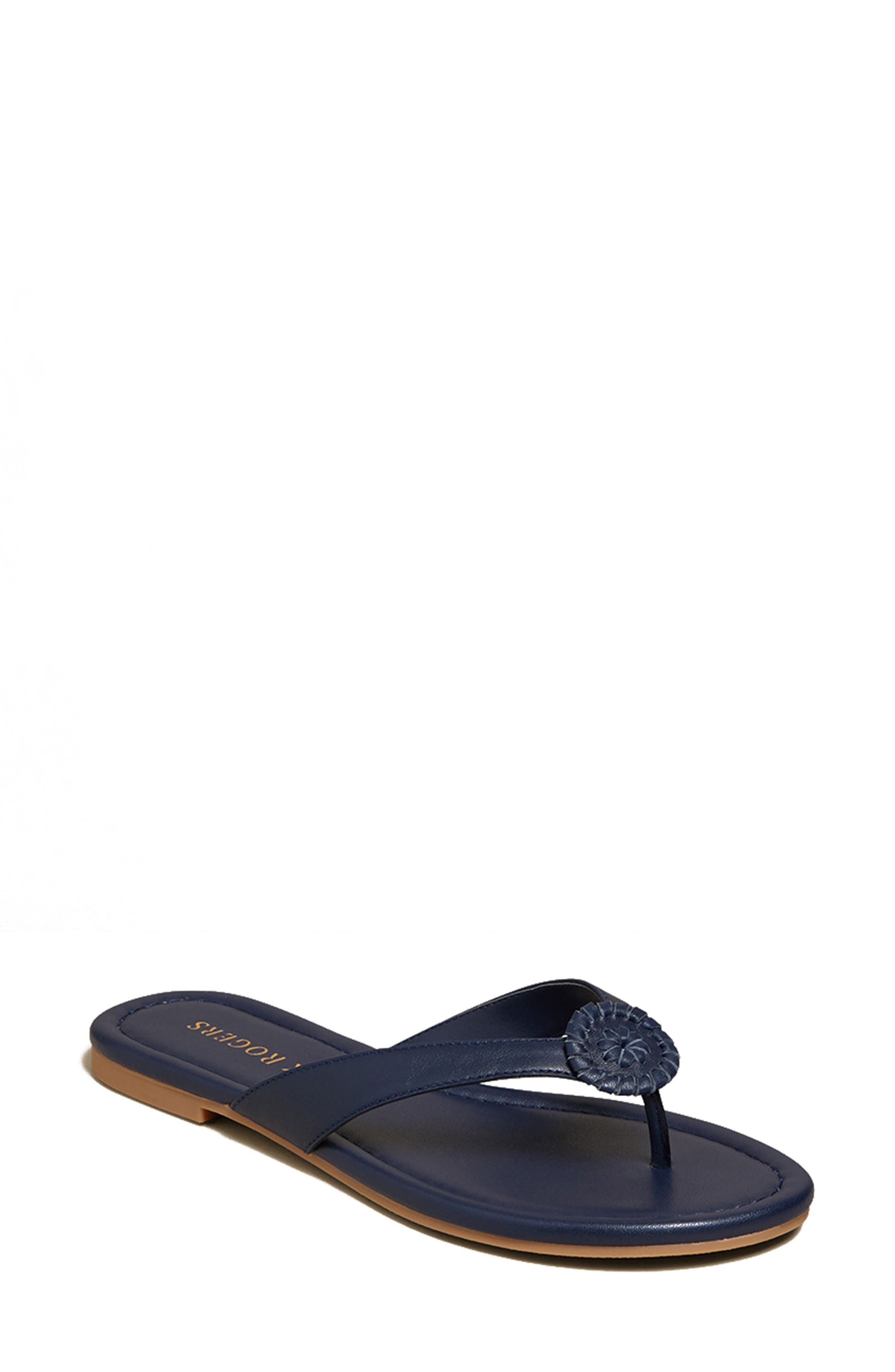 Rowan Flip Flop, Main, color, MIDNIGHT LEATHER