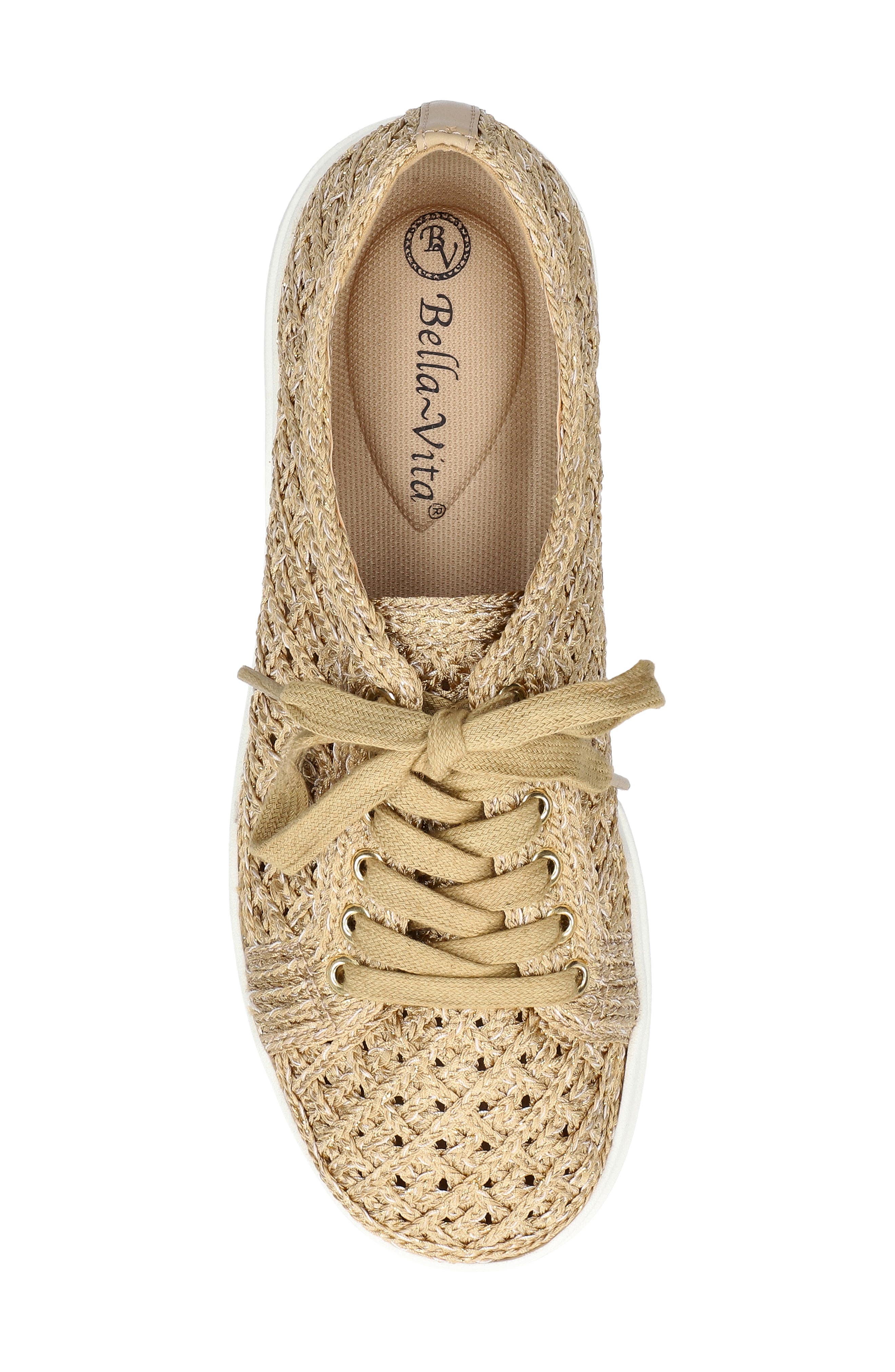 Abagale Lace Platform Sneaker, Alternate, color, GOLD RAFFIA