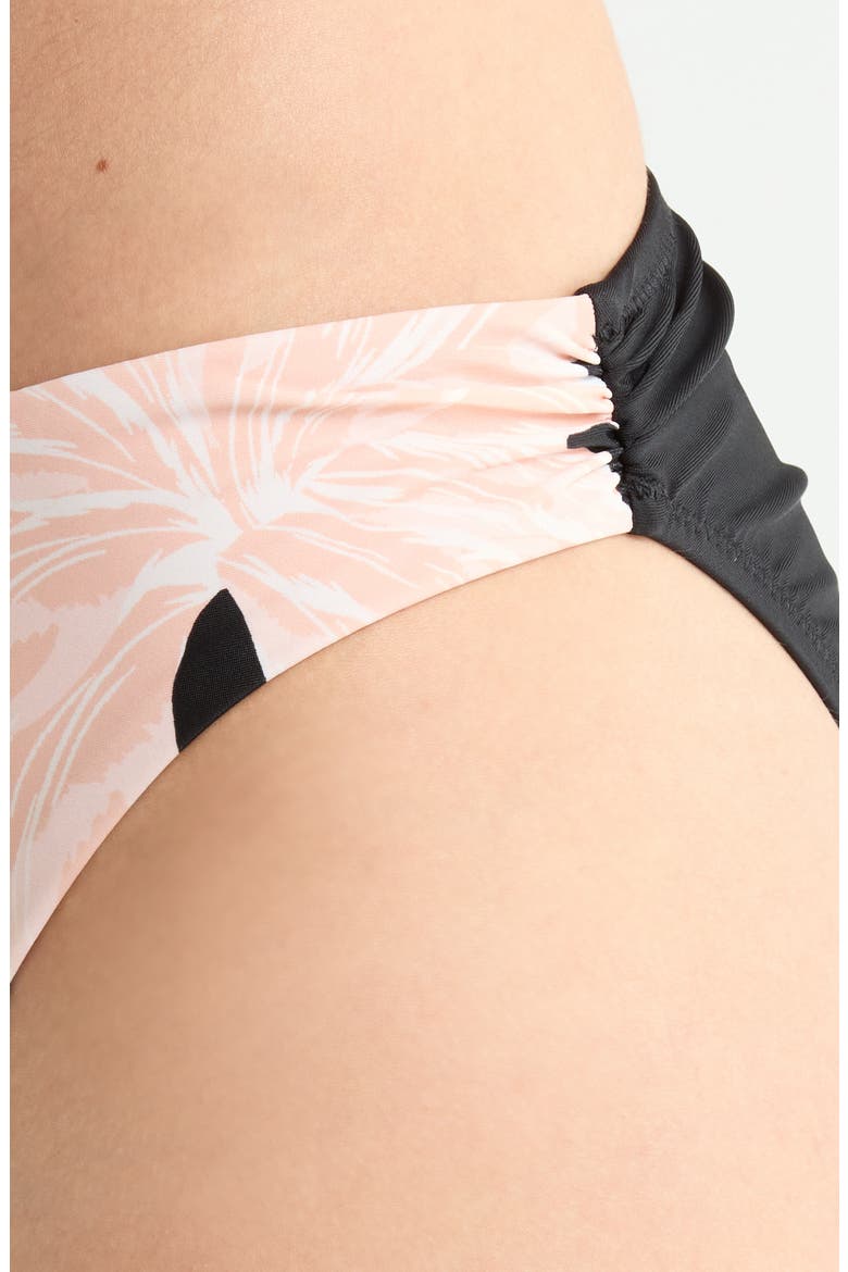 Side Shirred Hipster Bikini Bottoms, Alternate, color, BLACK