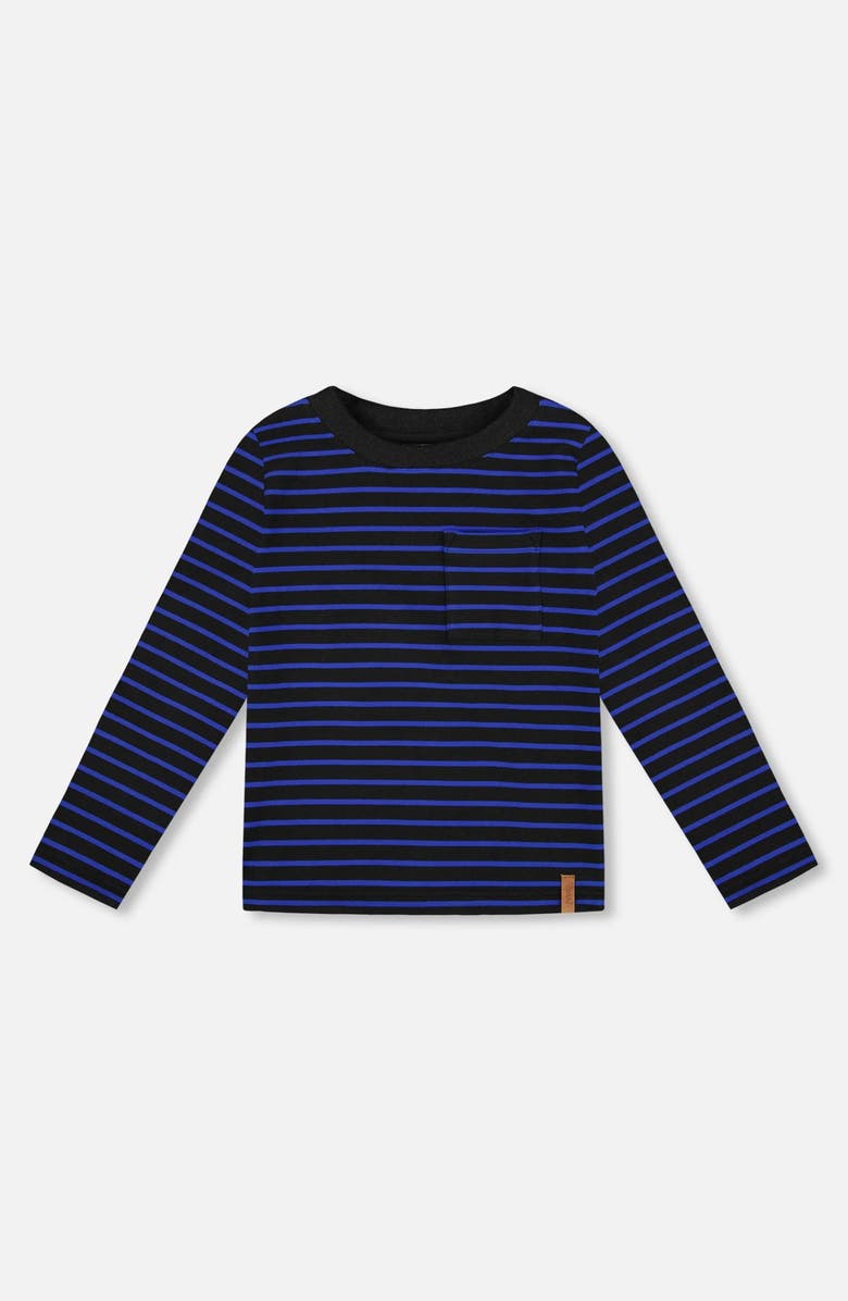 Deux par Deux Long Sleeve Brushed Jersey Striped Tee, Main, color,