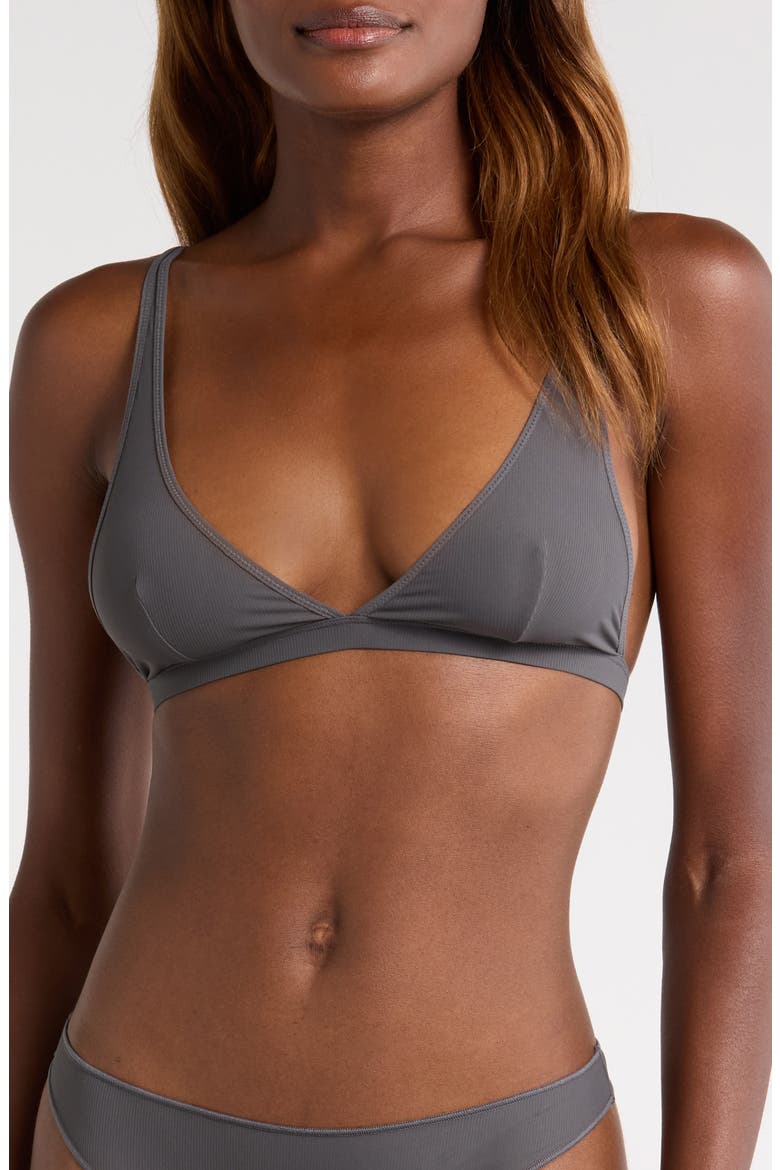 Intimately FP Collagen Yarn Triangle Bralette, Main, color, GREY