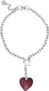 Velvet Luna Steel Chain Necklace With Heart Charm