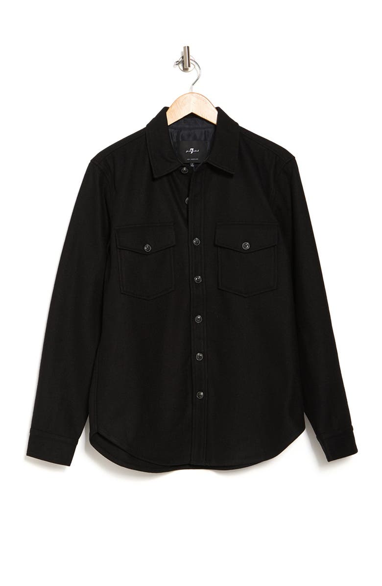 7 For All Mankind Melton Shirt Jacket, Main, color, 