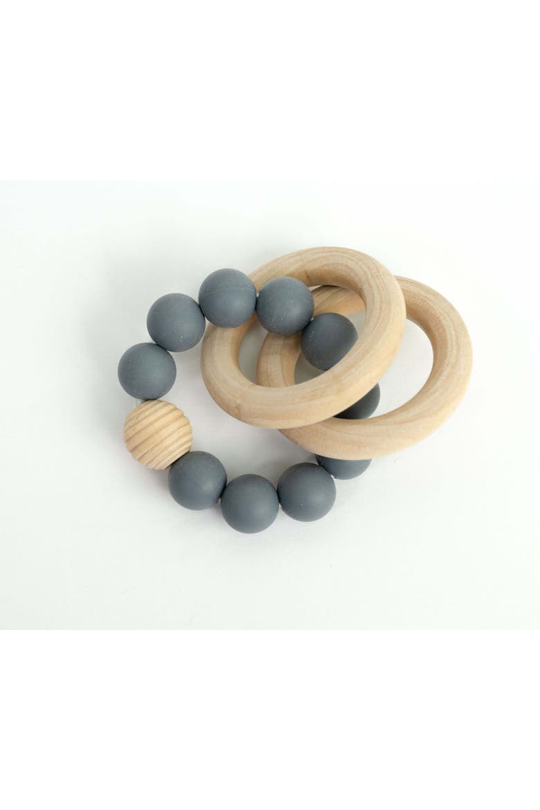 Silicone Beaded Teether Bangles for Babies, Main, color, Cloudy grey