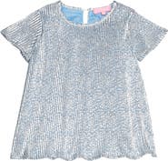 BISBY Kids' Metallic Crinkle Top