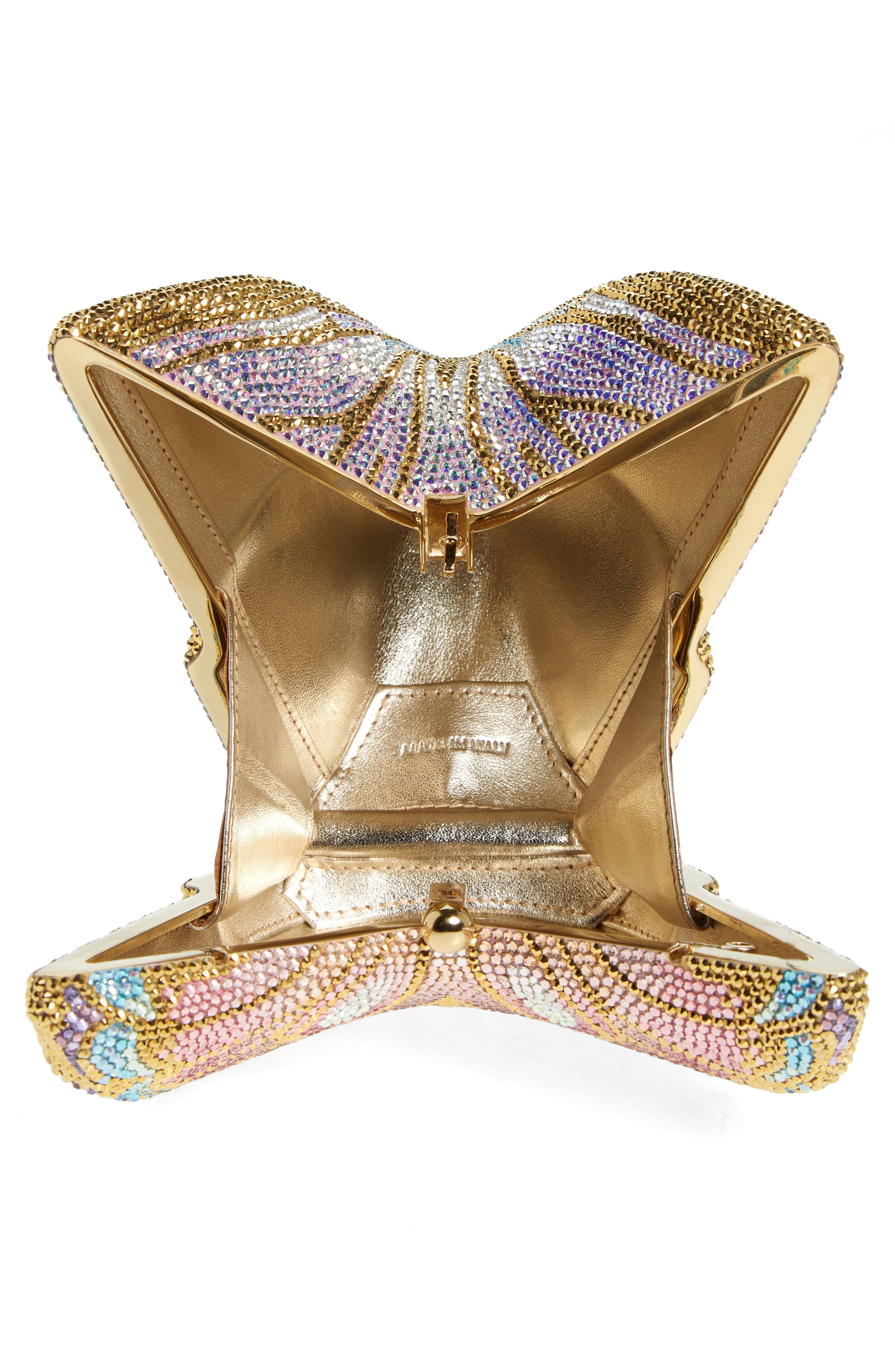 JUDITH LEIBER COUTURE Butterfly Serafina Crystal Embellished Clutch, Alternate, color, 