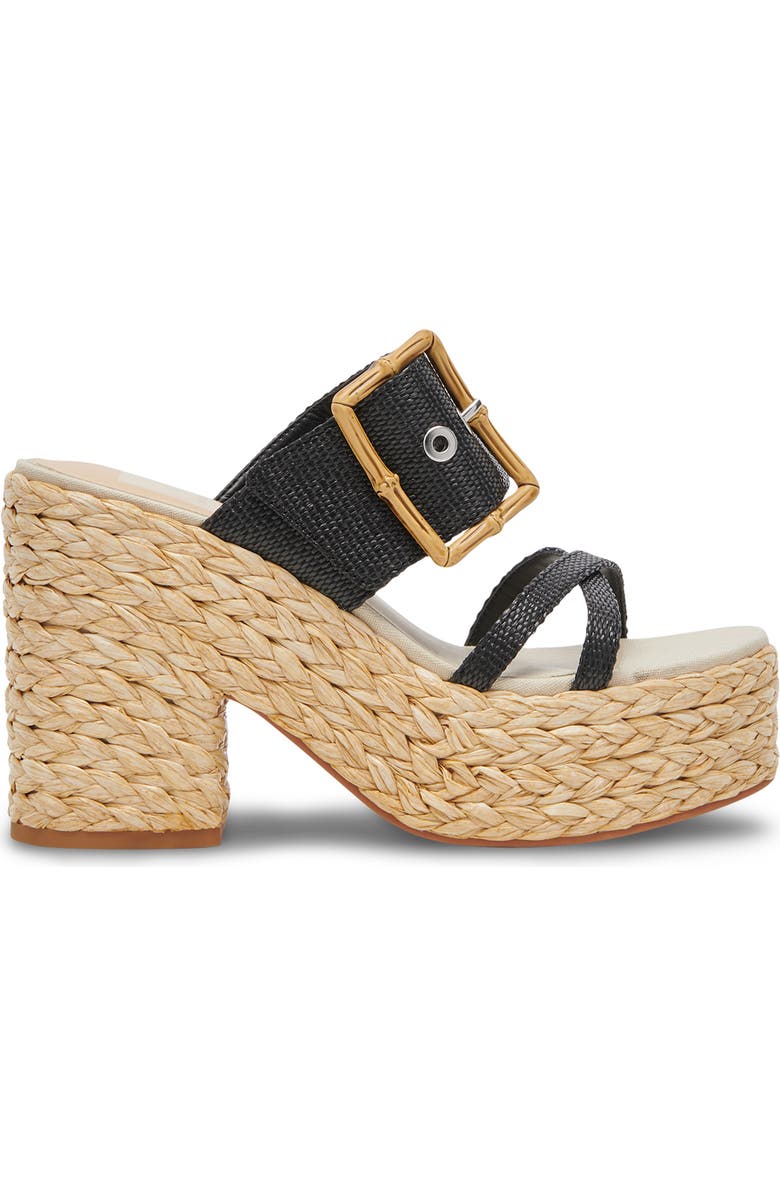 Dolce Vita Edwina Raffia Platform Slide Sandal, Alternate, color,