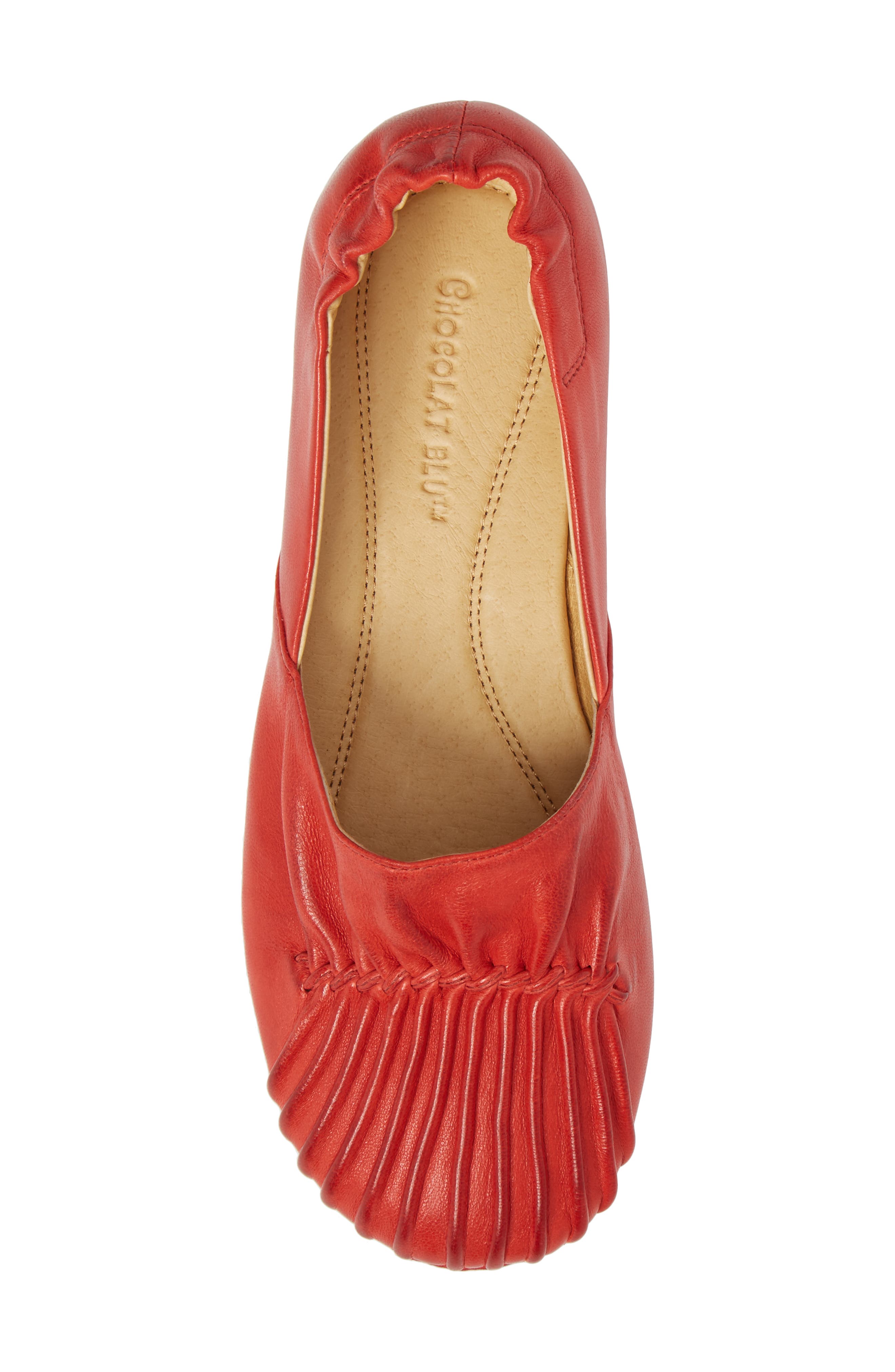 Cam II Pleated Flat, Alternate, color, RED LEATHER