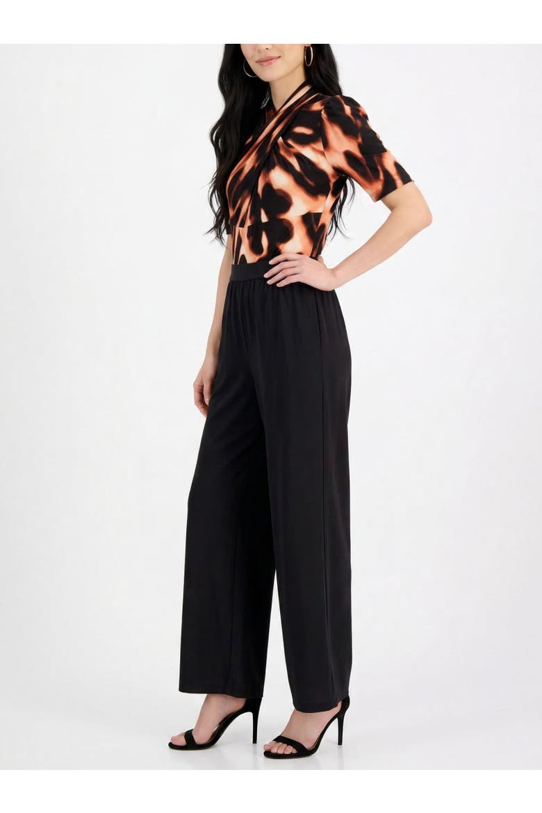 Joan Crossover Front Jumpsuit, Alternate, color, Leopard Smoke