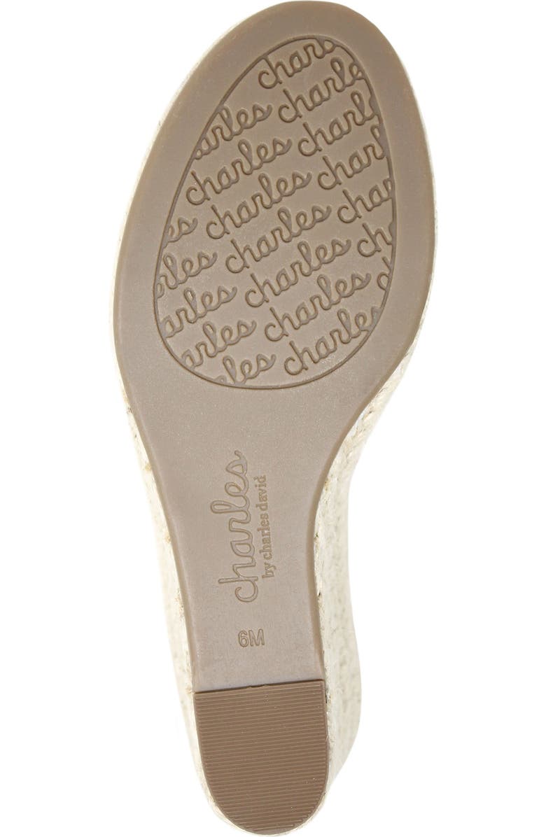 Charles by Charles David Notable Espadrille Wedge Slingback Sandal, Alternate, color, Beige