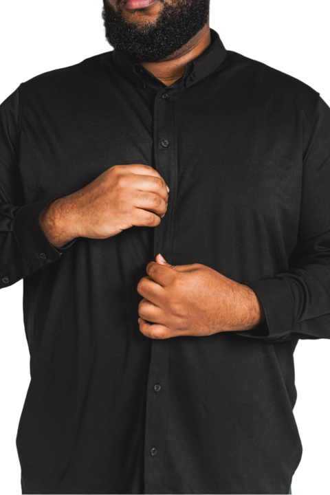 Men’s Big and Tall Commuter Shirt, Long Sleeve Button Down, Tailored Fit, Spread Collar, Performance Fabric, Stylish & Casual Breathable Shirt