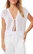 Splendid Simona Tie Front Short Sleeve Cardigan
