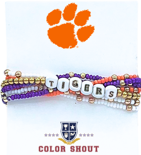 Clemson Lucky 7 Bracelet Set