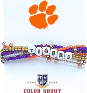 Color Shout Clemson Lucky 7 Bracelet Set