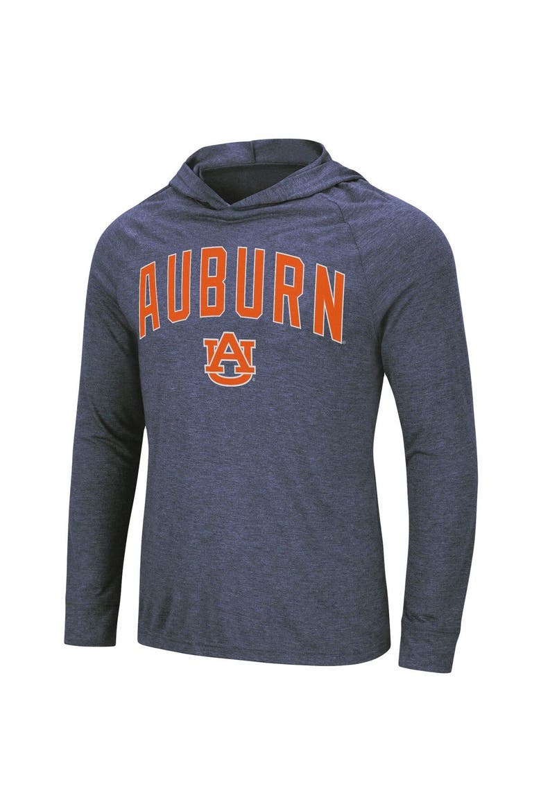 Men's Colosseum Heathered Navy Auburn Tigers Big & Tall Wingman Raglan Hoodie T-Shirt, Alternate, color, Heather Navy