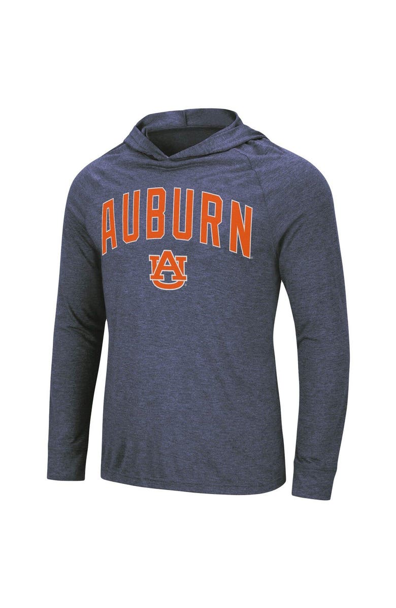 COLOSSEUM Men's Colosseum Heathered Navy Auburn Tigers Big & Tall Wingman Raglan Hoodie T-Shirt, Alternate, color,
