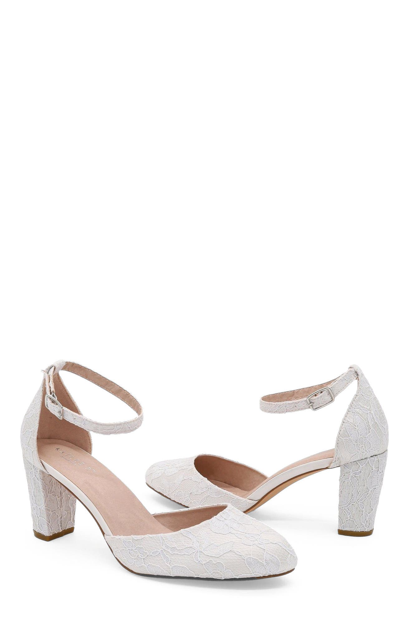 Jasmin Lace Block Heel, Alternate, color, White