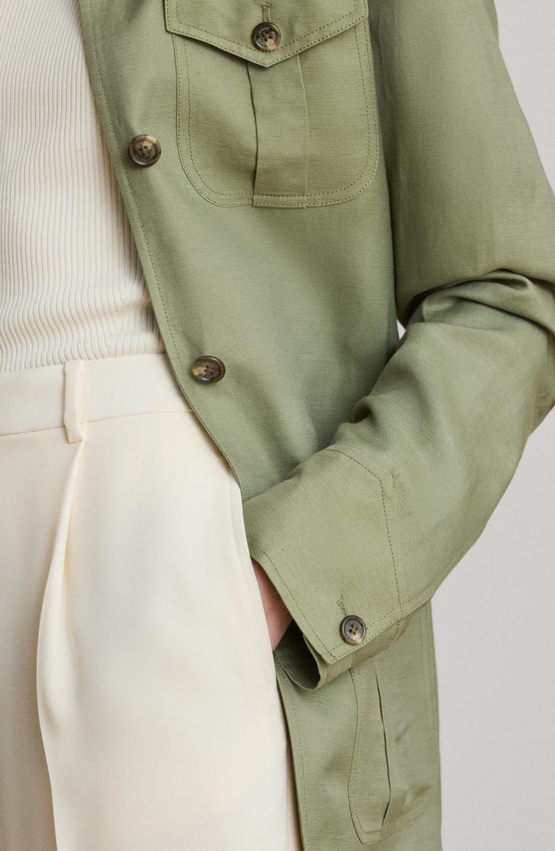 Lauren Ralph Lauren Linen Blend Field Jacket, Alternate, color, Light Agave Green
