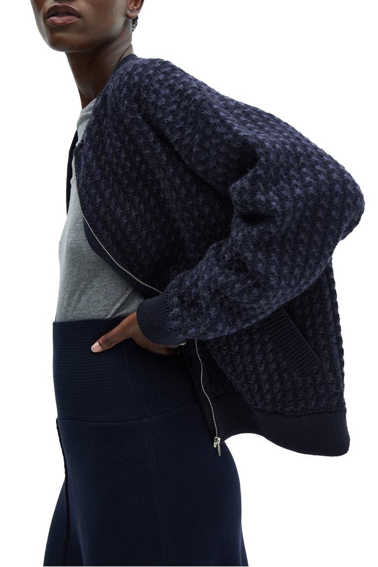 Knit Bomber Jacket, Alternate, color, BLUE
