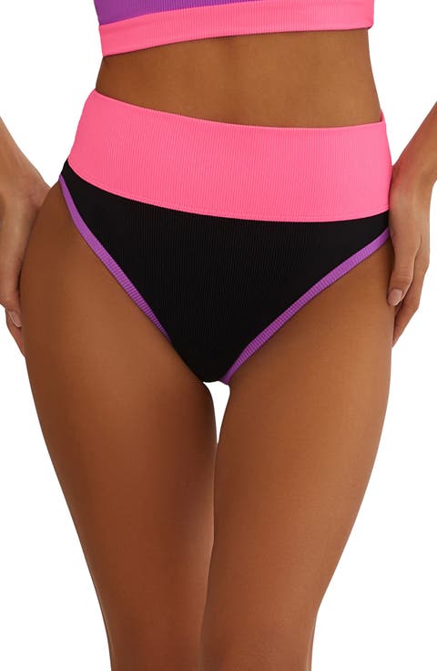 Emmy Colorblock High Waist Full Coverage Swim Bottoms