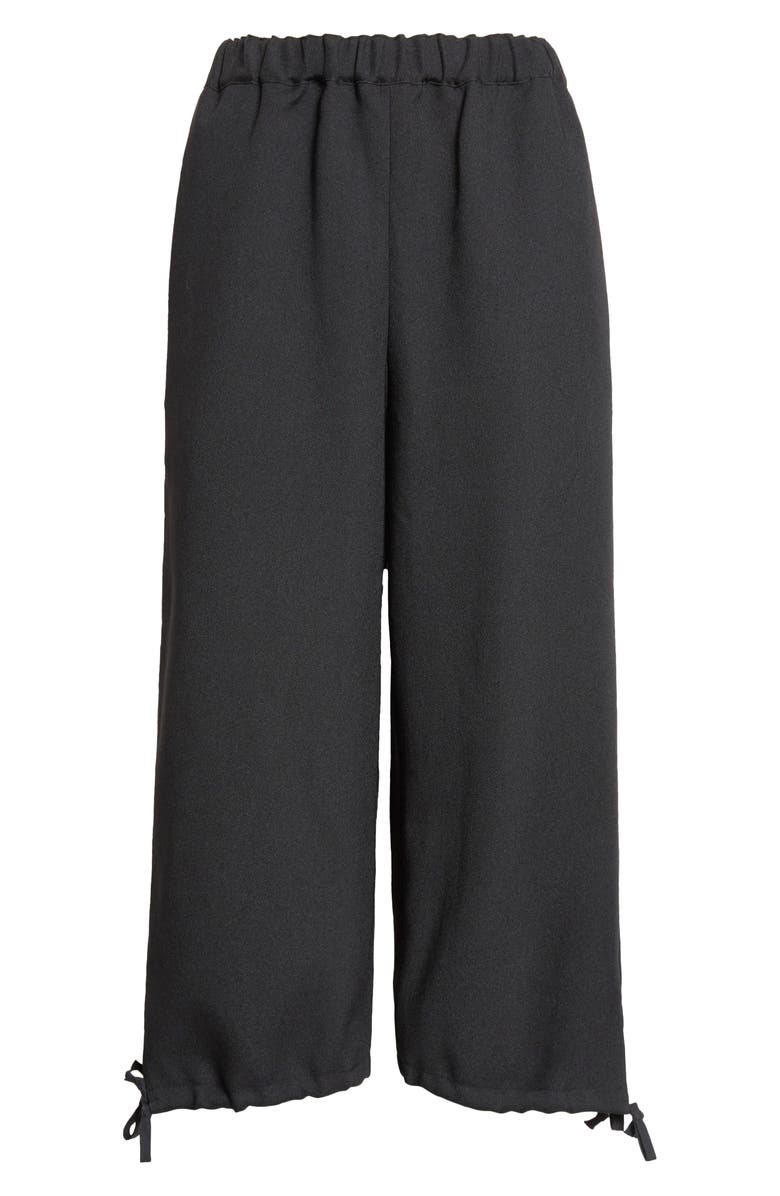 Comme des Garçons Girl Crop Gabardine Wide Leg Pants, Main, color, Black