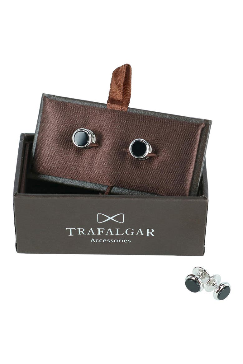 Sutton Onyx Shirt Studs, Alternate, color, SILVER