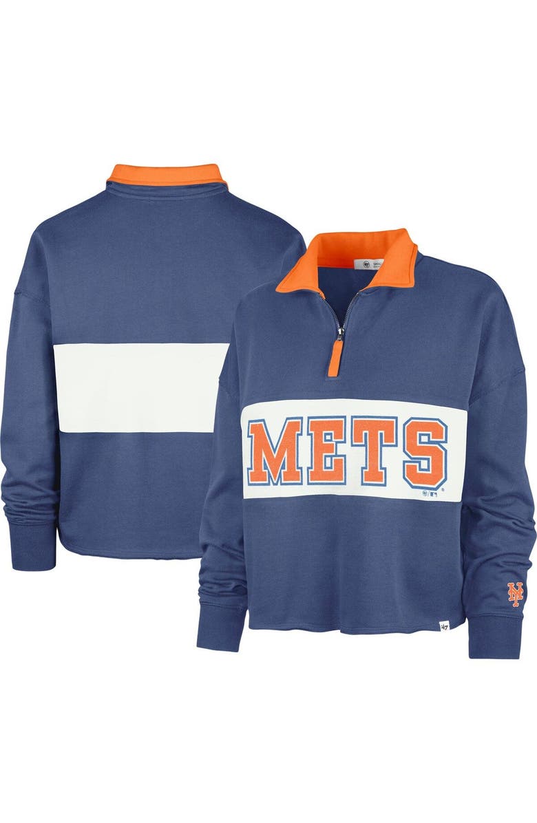 '47 Women's '47 Royal New York Mets Remi Quarter-Zip Cropped Top, Alternate, color, 