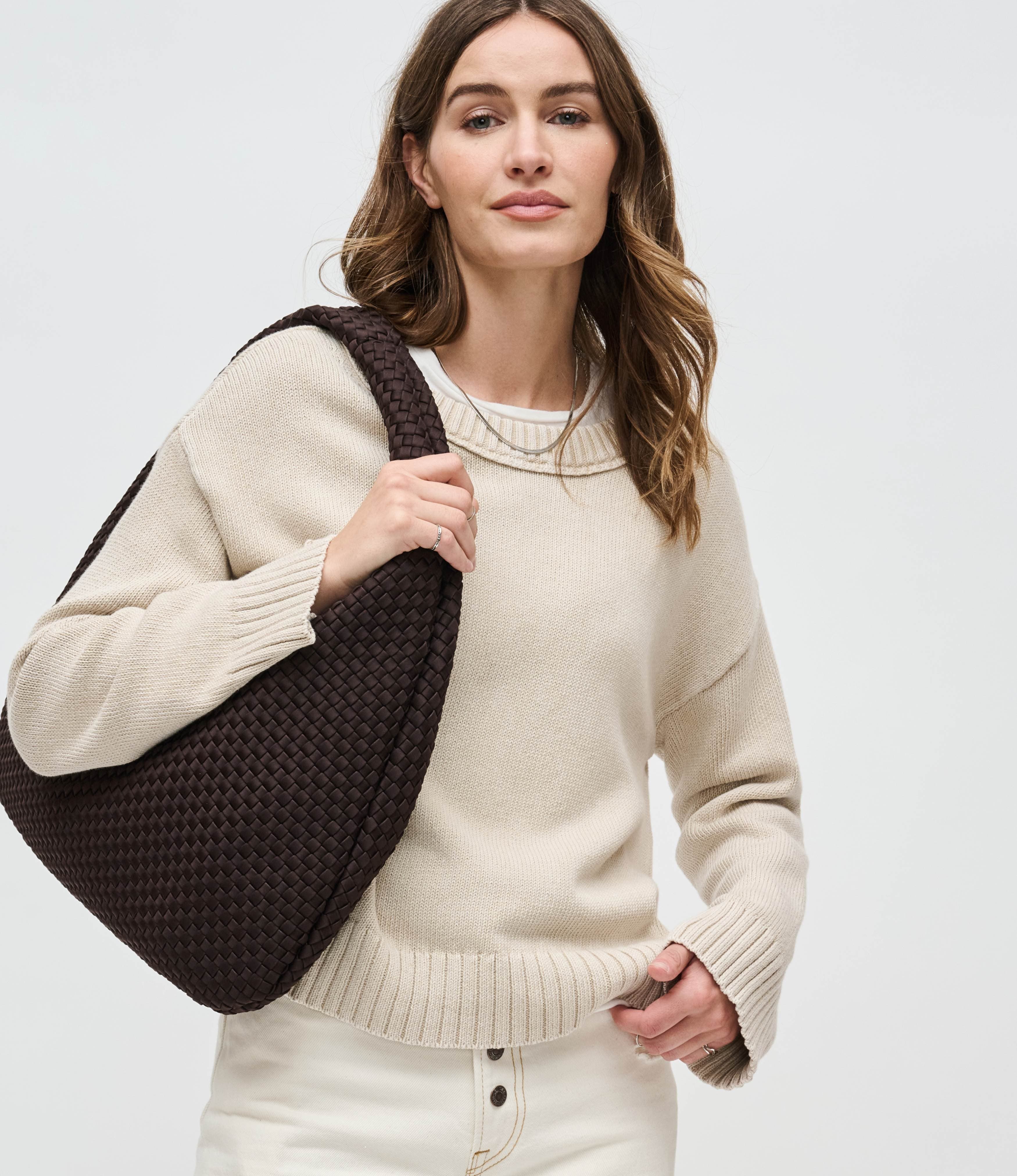 Dare to Dream - Large Woven Neoprene Hobo Bag, Alternate, color, Chocolate