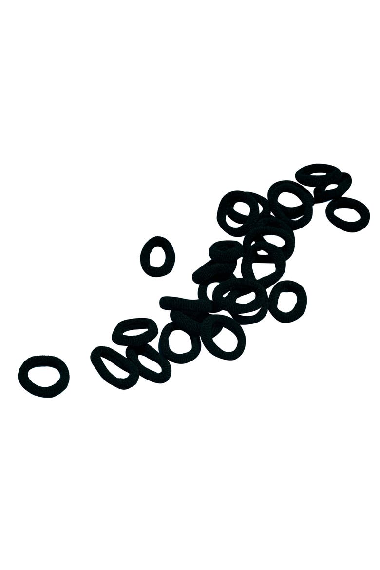 Braid Ends Mini Hair Bands, Main, color, Black