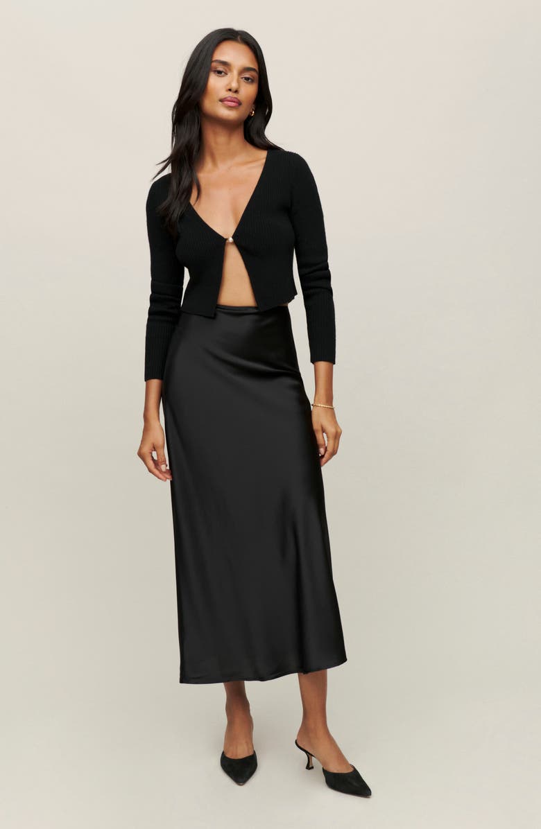 Reformation Layla A-Line Silk Skirt, Alternate, color,