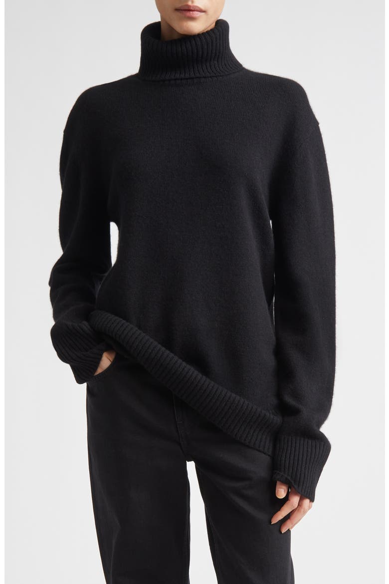 Cashmere Turtleneck Sweater, Main, color, BLACK
