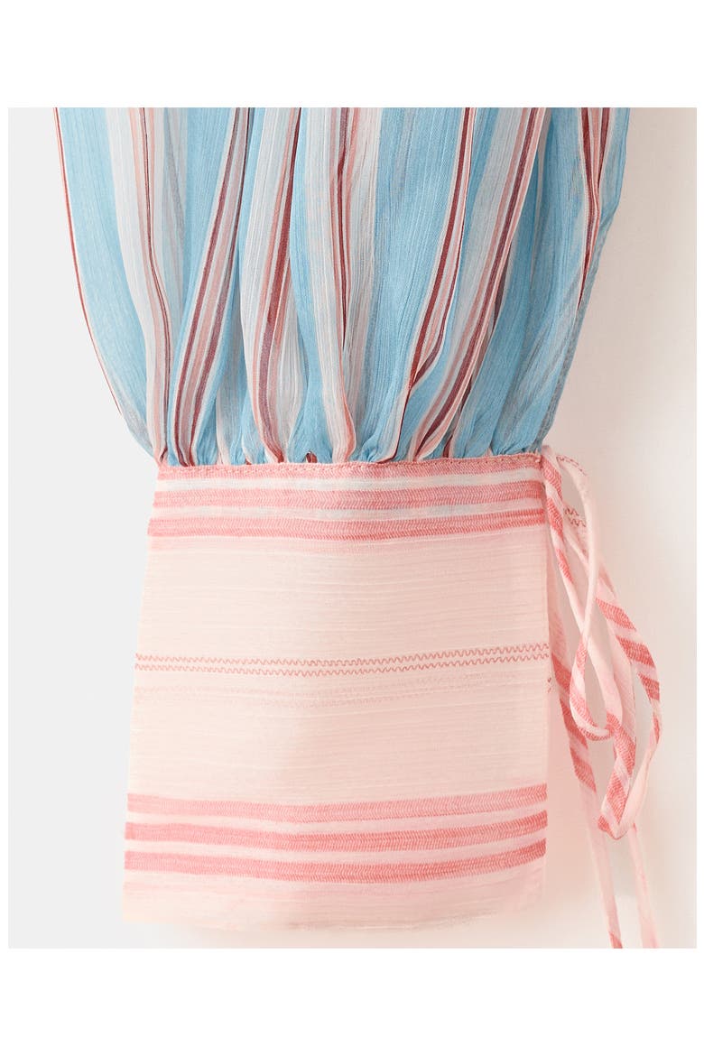 Stripe Tie Hem Shirt, Alternate, color, BLUE