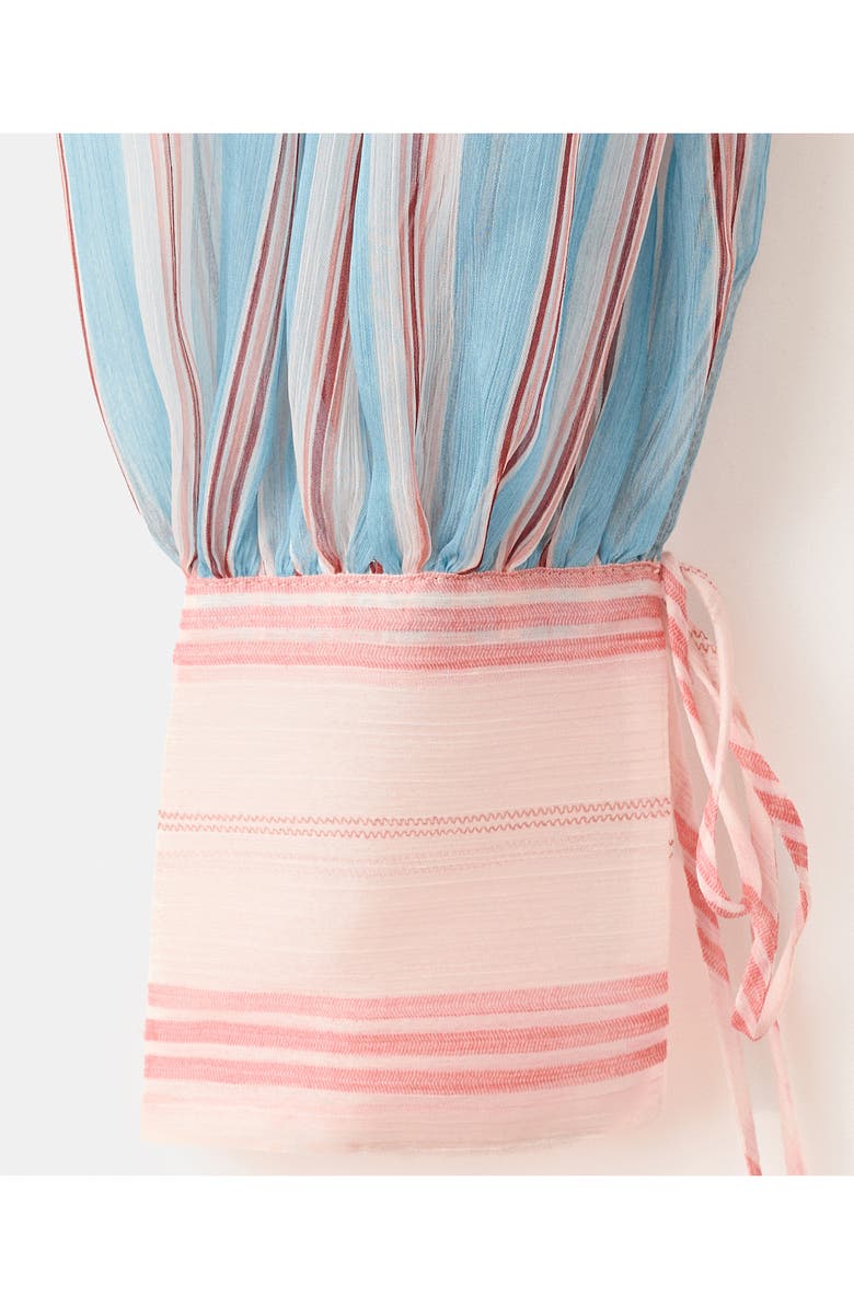 MANGO Stripe Tie Hem Shirt, Alternate, color, 