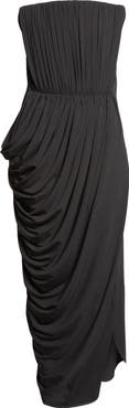 Stella McCartney Strapless Draped Crepe Jersey Gown