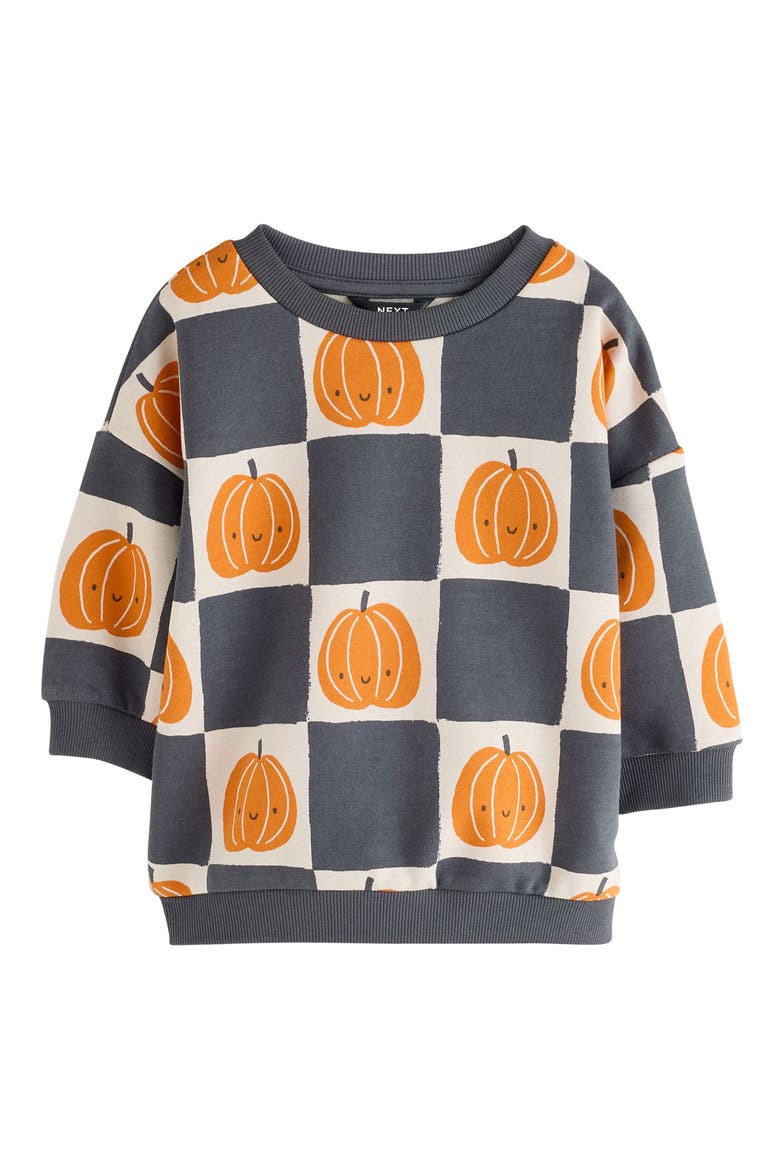 Kids' Pumpkin Sweatshirt, Main, color, BLACK
