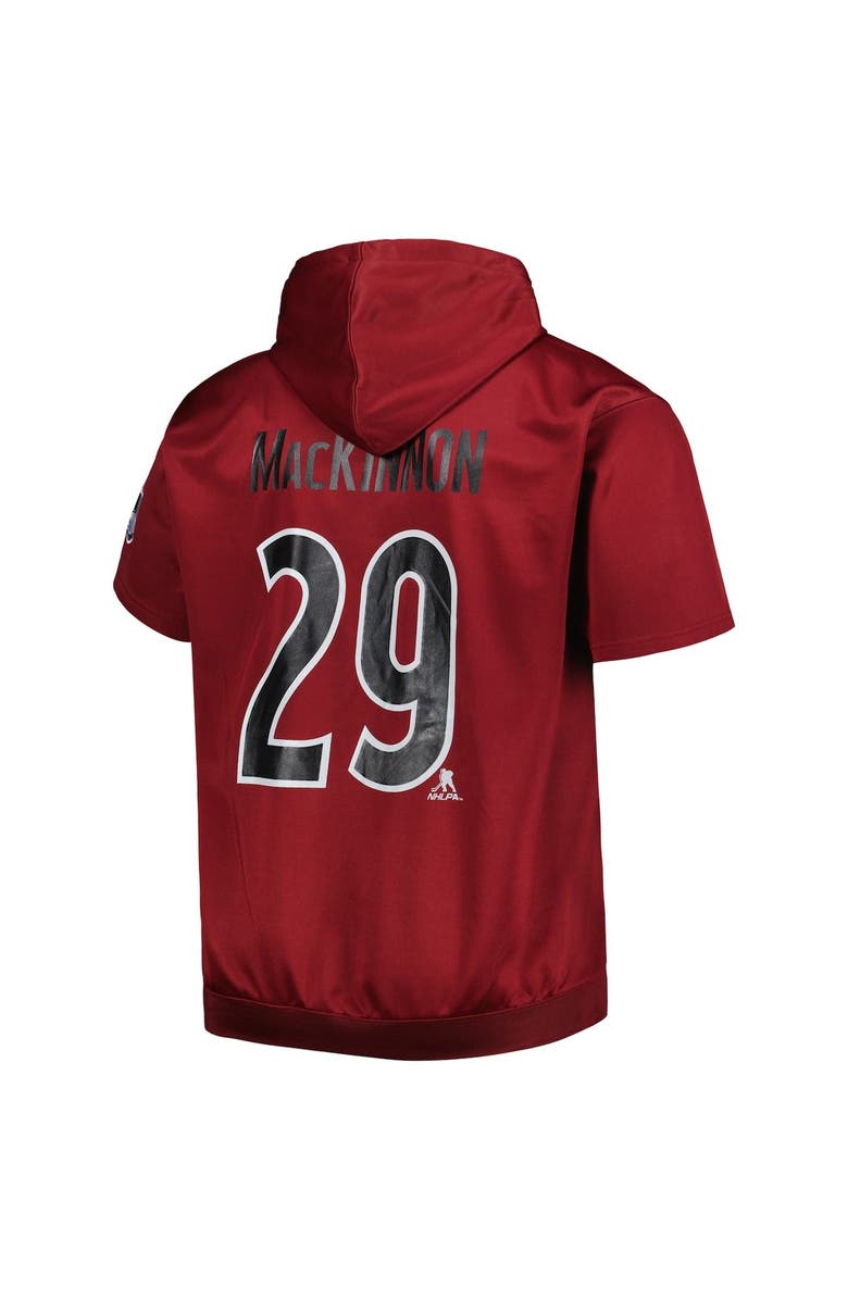FANATICS Men's Fanatics Branded Nathan MacKinnon Burgundy Colorado Avalanche Big & Tall Name & Number Pullover Hoodie, Alternate, color, Burgundy