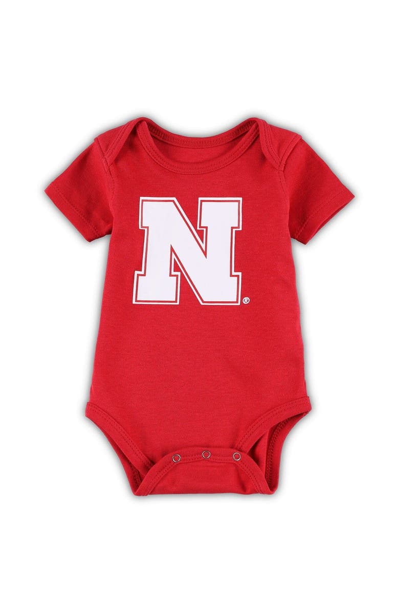 Outerstuff Newborn & Infant Scarlet/Black/Heathered Gray Nebraska Huskers 3-Pack Game On Bodysuit Set, Alternate, color, 