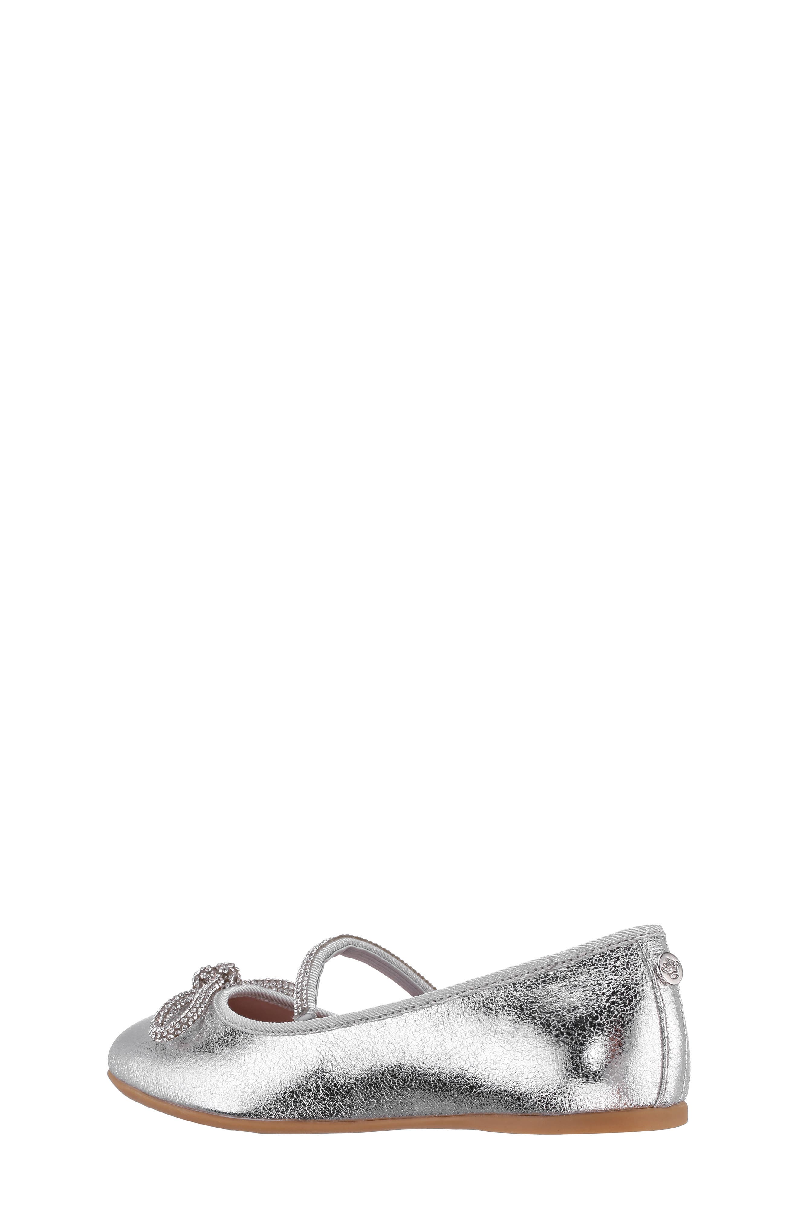 Nina Kids' Kendalla Ballet Flat, Alternate, color, Silver Crackled Metallic