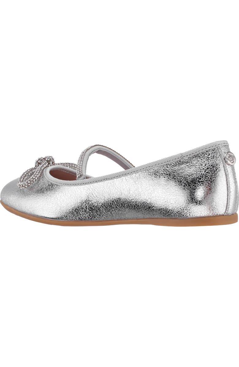Nina Kids' Kendalla Ballet Flat, Alternate, color, Silver Crackled Metallic