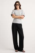 Modern Citizen Reanne Ribbed Sculpted Crew-Neck Tee