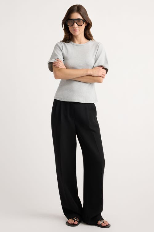 Modern Citizen Reanne Ribbed Sculpted Crew-Neck Tee in Heather Grey at Nordstrom, Size X-Large