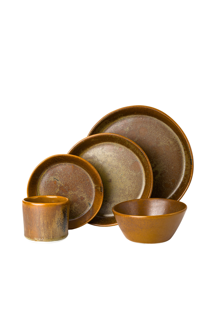 Skali Coupe Dinnerware Set, Main, color, Burl 5 Piece
