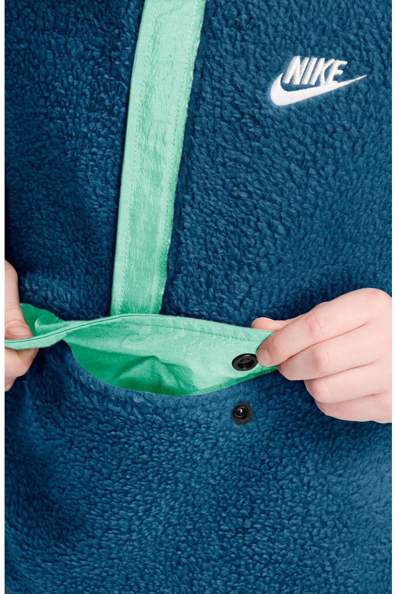 Kids' Club Fleece Hoodie, Alternate, color, GREEN ABYSS/ MINT FOAM/ WHITE
