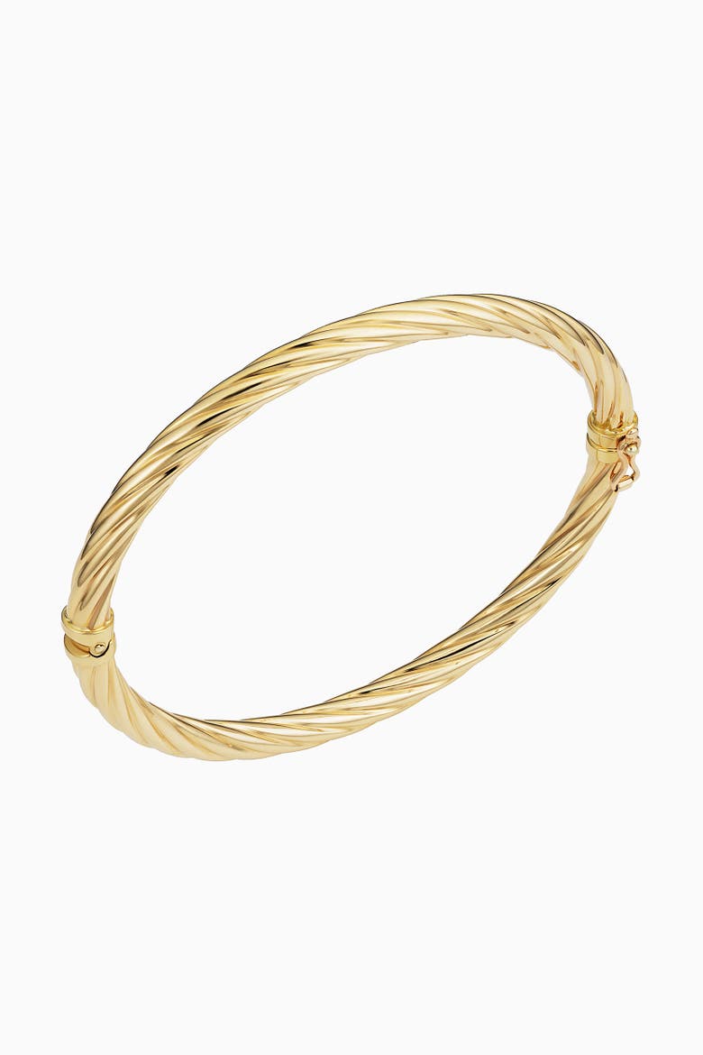 14K Gold With A Twist Bangle Bracelet, Main, color, Yellow Gold
