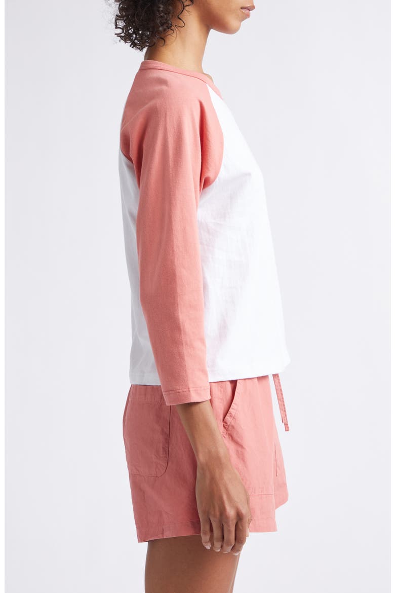 Margo Baseball T-Shirt, Alternate, color, WHITE/ CARNATION