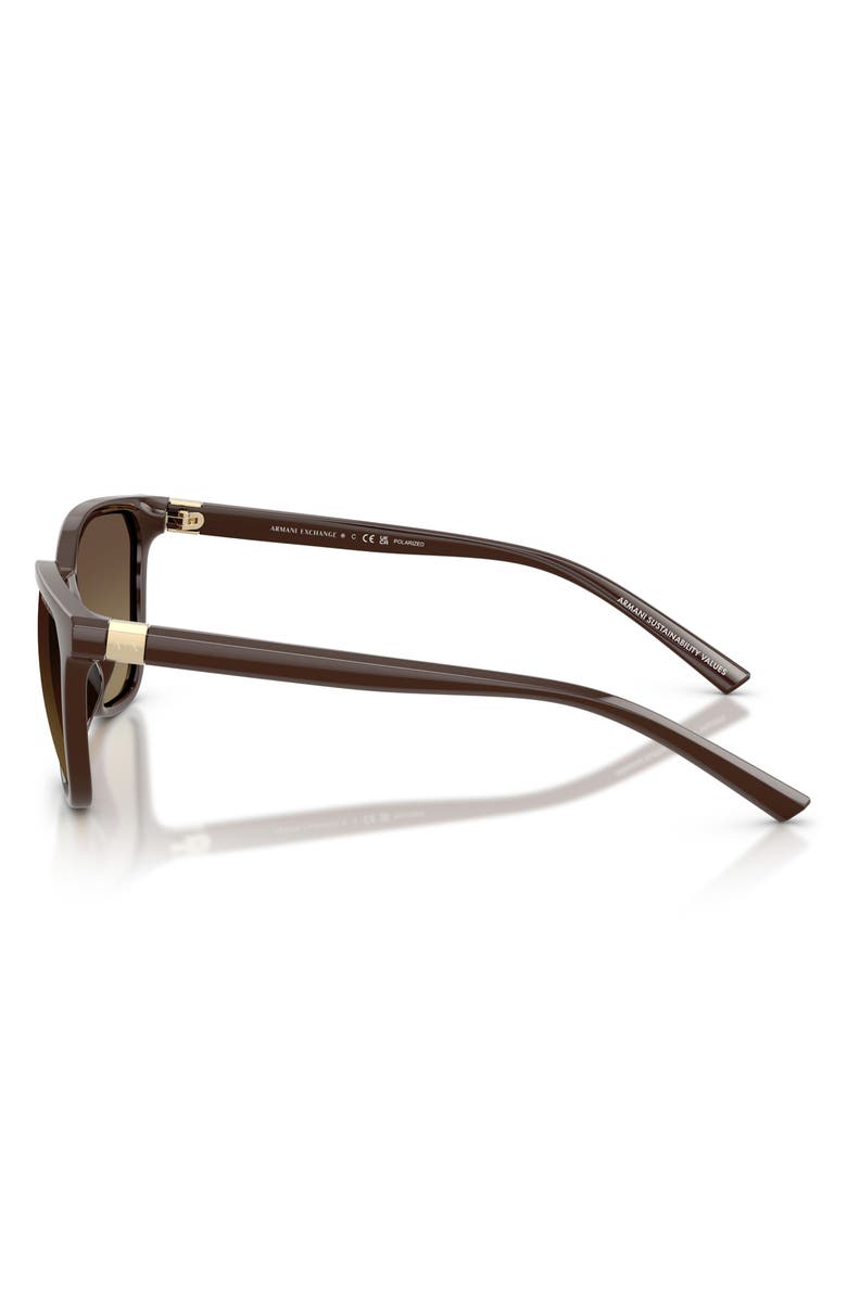 Armani Exchange 54mm Gradient Polarized Cat Eye Sunglasses, Alternate, color, Brown / Yellow Gradient