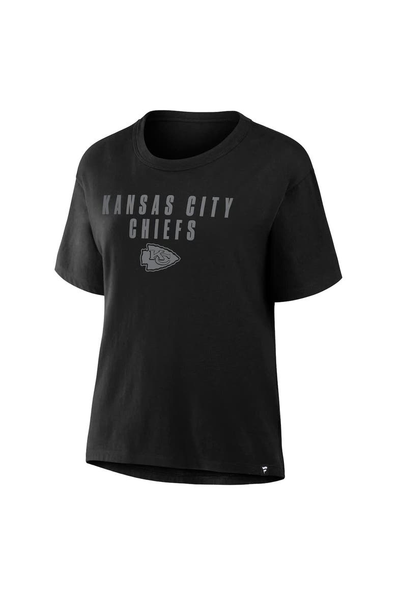 Women's Fanatics Black Kansas City Chiefs Blackout Kneel Down Legacy T-Shirt, Alternate, color, Black