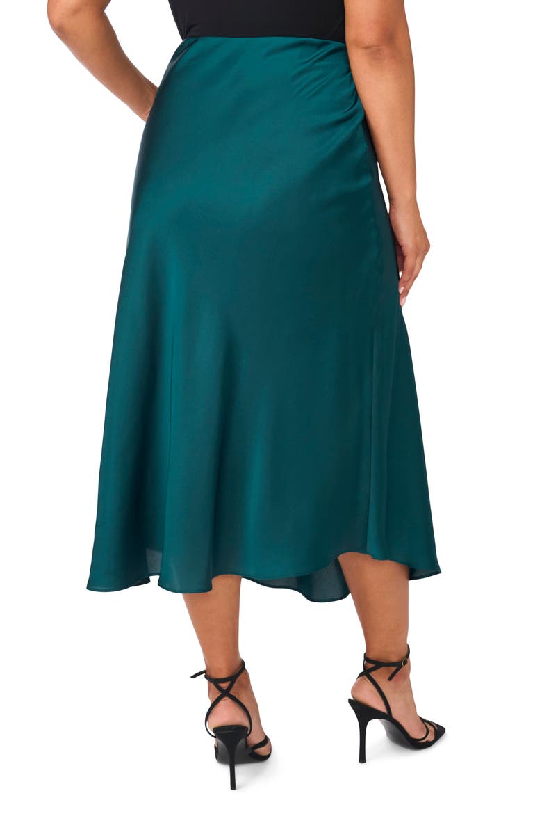 Bias Satin Midi Skirt, Alternate, color, DEEP EMERALD