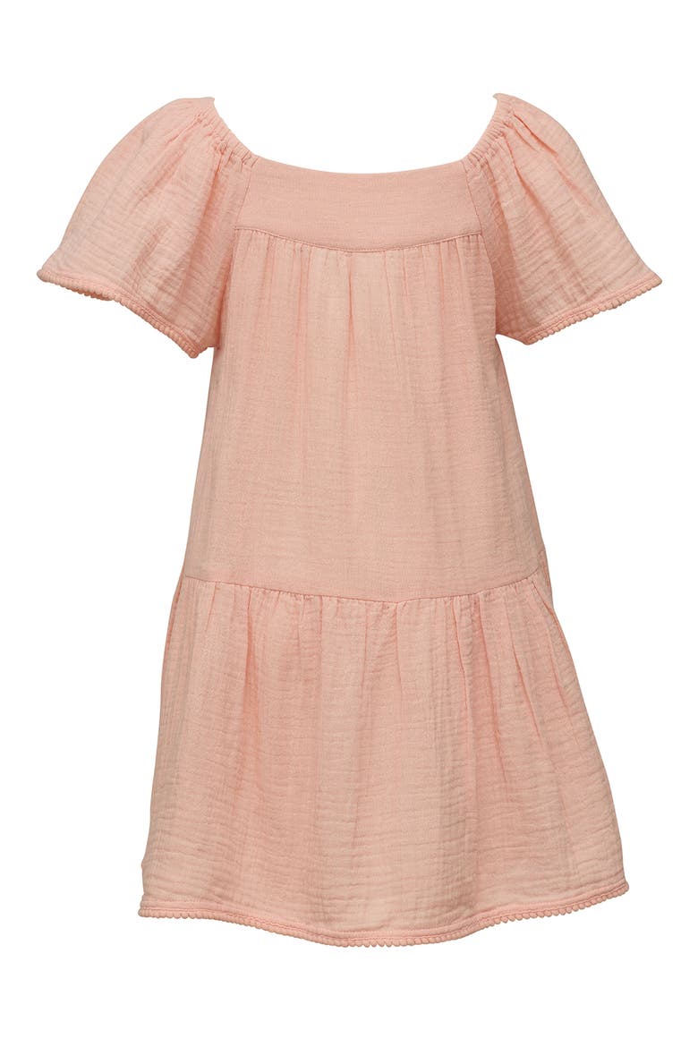 Kids' Flutter Sleeve Cotton Sundress, Main, color, ORANGE