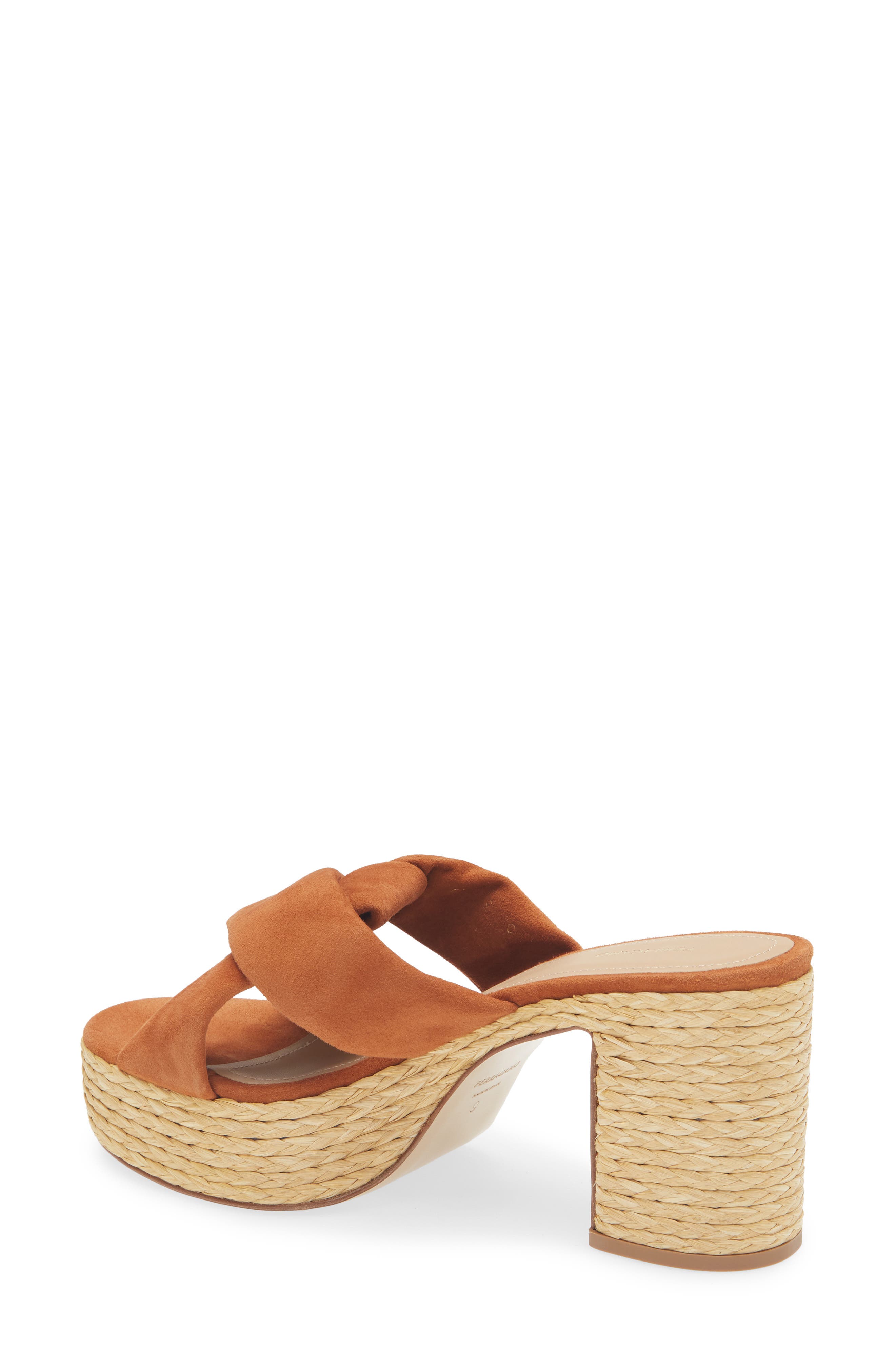 FERRAGAMO Douglas Platform Slide Sandal, Alternate, color, Tan Suede